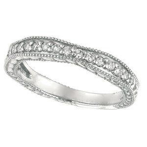 0.35 CT Natural Diamond Antique Style Ring Band
